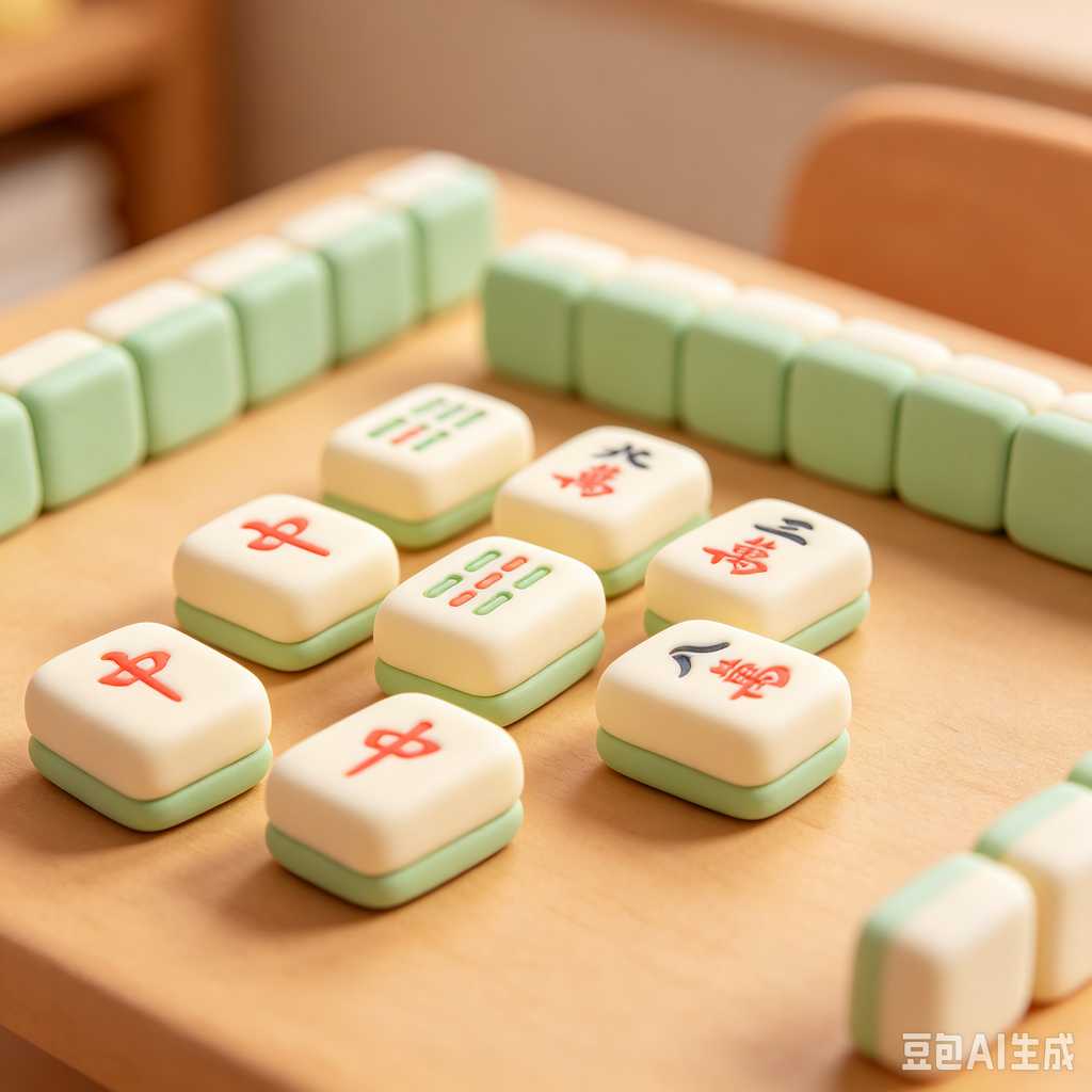 modern text mahjong tiles