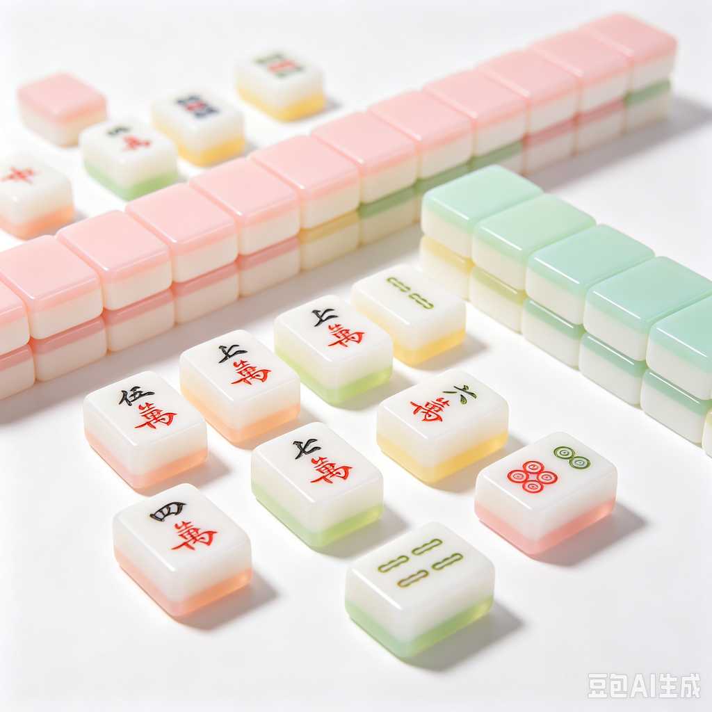 gradient green mahjong set